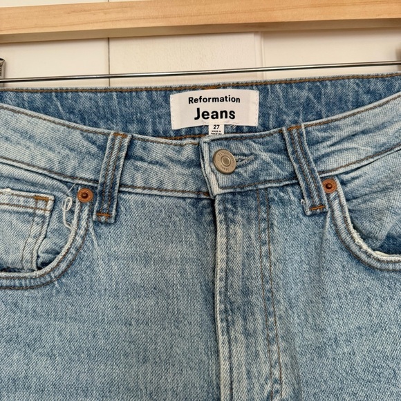 Reformation Liza High Rise Straight Crop Jeans in Montego Wash Size 27 - Picture 3 of 6